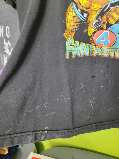 VTG Fantastic Four 4 Shirt Fantasticos Spanish Euro Tag 90s Y2K Distressed Rare — image 4