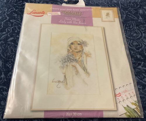 Lanarte Counted Cross Stitch Sara Moon: Lady with Lilac Flower PATTERN ONLY — image 1