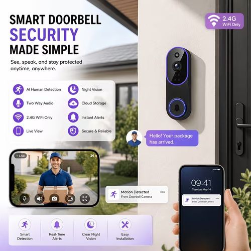 1080P Wireless Video Doorbell Camera WiFi Battery Two-Way Audio Night Vision — image 10