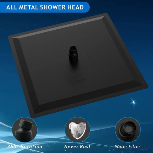 Voolan Rain Shower Head 16 Inch Matte Black — image 2