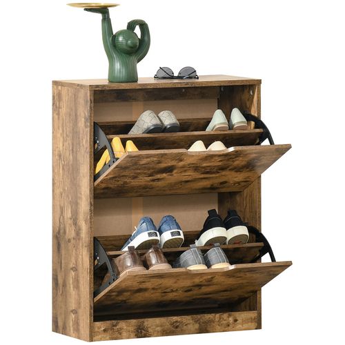 2 Drawer Shoe Cabinet Industrial Shoe Cupboard Flip Doors for Hallway — image 1