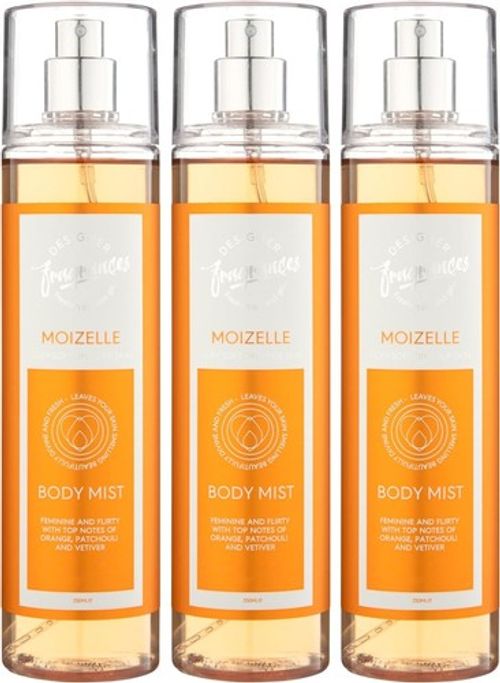 Designer Fragrances 3 Pack Moizelle Bundle - Women's Feminine Body Mist Spray