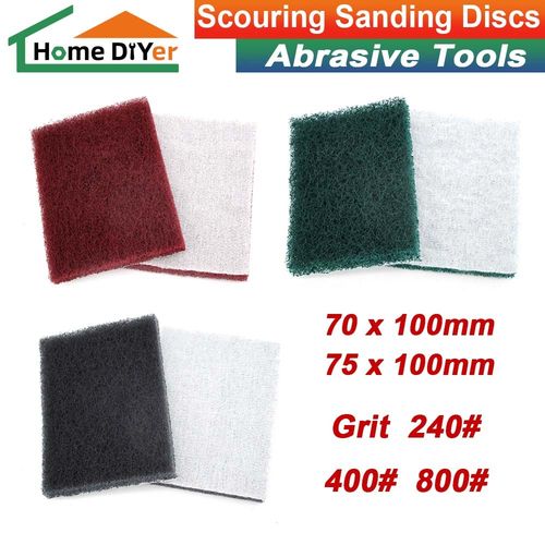 Scouring Pads Cleaning Scrubbing Pads Scourers 75x100mm/70x100mm 240#-800# Grit — image 1