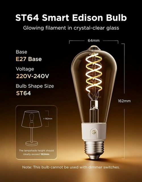 GOVEE Smart Edison Bulb E27, 500lm, H14C0