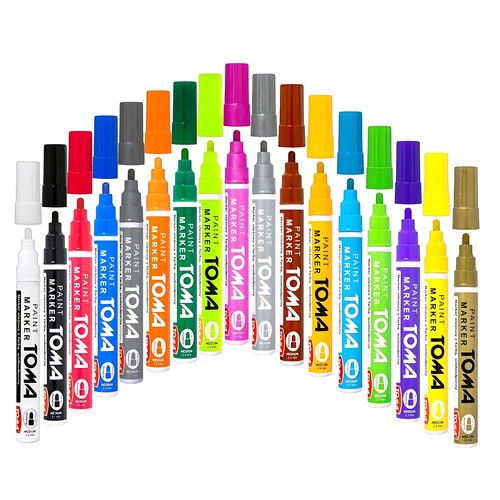 Oil Paint Marker Pen 2.5mm Round Tip Waterproof Permanent Metal Wood Glass DIY