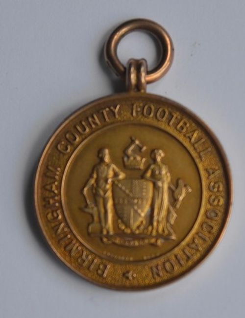 Birmingham County Football Association Junior Cup Gold Fob 1935-36  9ct Hallmark