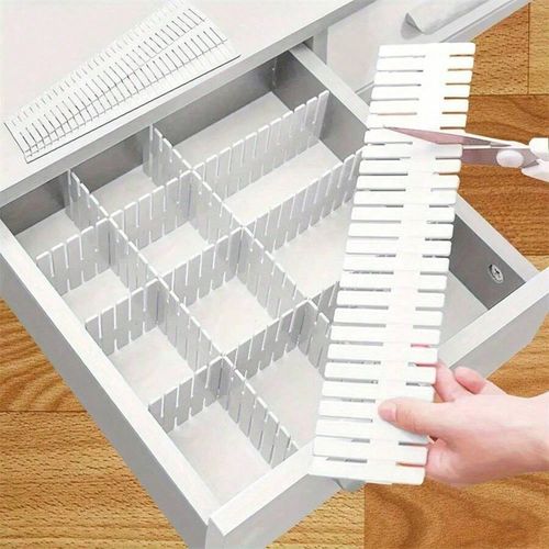 8PCS Adjustable Drawer Dividers Storage Organiser Plastic Partition Separators f — image 1