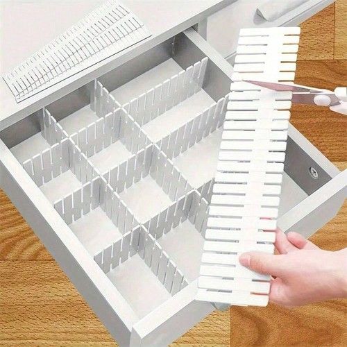 8PCS Adjustable Drawer Dividers Storage Organiser Plastic Partition Separators f