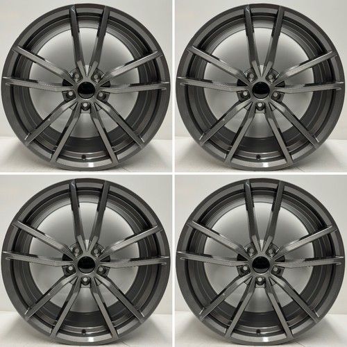 VW Golf Pretoria 18” Style Alloy Wheel Set Gunmetal Grey Caddy A3 Leon MK7 MK7.5