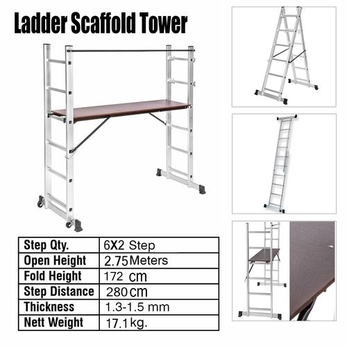 Scaffolding Ladder Work Platform 3 IN 1 Combination Multi-purpose Aluminium Step — image 3