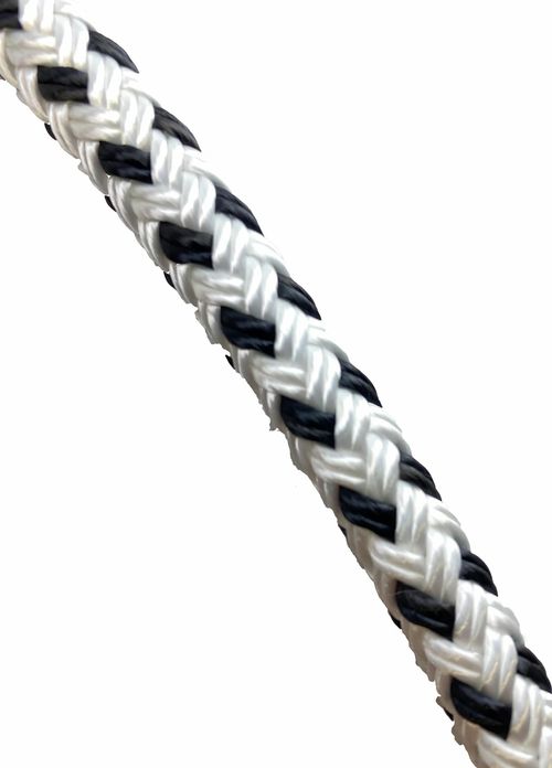10mm White and Black Double Braid Polyester Rope x 100 Metres, Quality Docklines — image 7