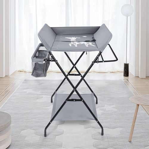 Baby Changer Table Folding Nursery Changing Station Unit with Storage Organizer — image 12