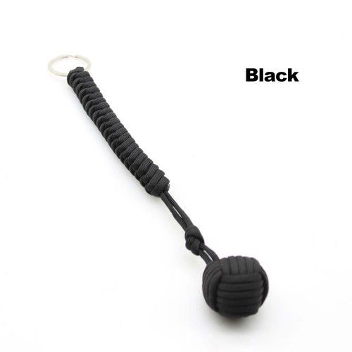 Paracord Monkey Fist Keychain Steel Ball Survival Rope Outdoor Camping Accessory