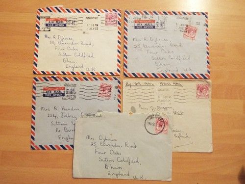 Five 1950's Malaya Forces Mail Covers Major Singapore GHQ British Army
