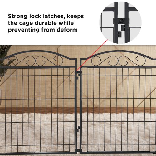 Indoor/Outdoor Pet Dog Pen Puppy Playpen Garden Enclosure Run Cage Metal Barrier — image 12