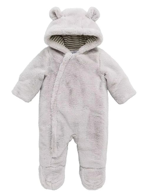 Baby Unisex Faux Fur Cuddle Suit - Grey - NEW - 9-12 MONTHS (22lbs) — image 1