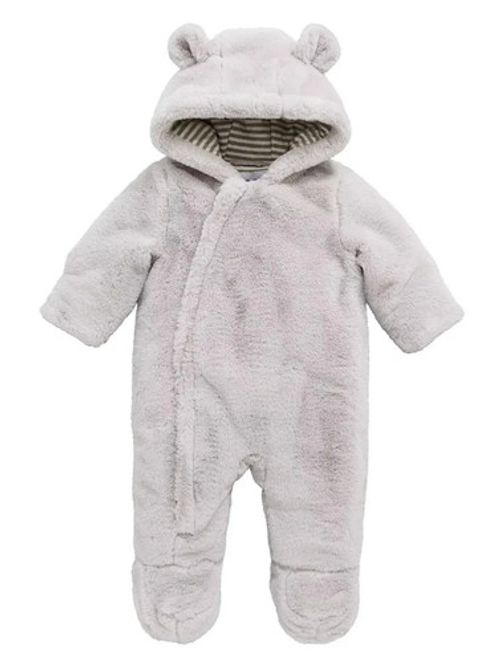 Baby Unisex Faux Fur Cuddle Suit - Grey - NEW - 9-12 MONTHS (22lbs)