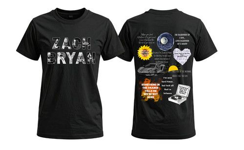 ZACH BRYAN Concert T-shirt World Tour UNISEX BLACK ADULT KIDS TSHIRT CONCERT