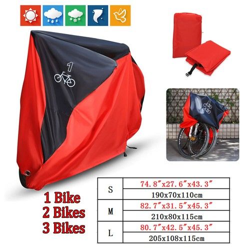 Single/Double/Triple Bicycle Bike Cycle Cover Waterproof Rain Dust UV Protection