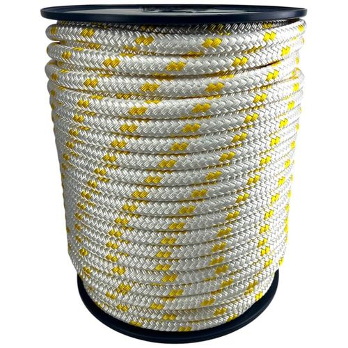 Quality Double Braid on Braid Polyester Mooring Yacht Marine Rope White Yellow — image 2