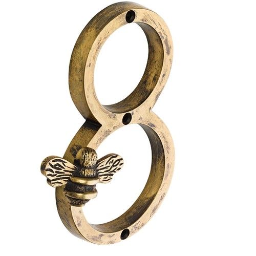 Bee House Number Sign Brass Bee House Number Metal Crafts Modern Door Sign