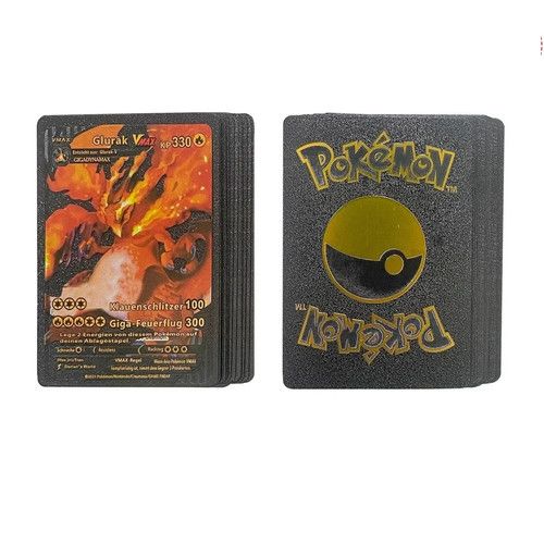 55PCS Pokemon Card Foil GOLD PACK 55 CARDS TCG GX Vmax GX Card Charizard Rare
