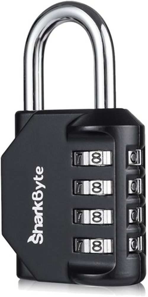 4-Dial Heavy Duty Padlock Weatherproof Resettable Combination Lock for Gym