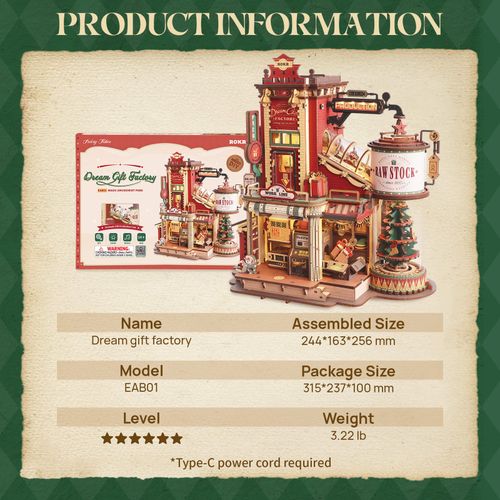 ROKR 3D Wooden Puzzle Music Box Dream Gift Factory DIY Model Kit for Adults Gift — image 11