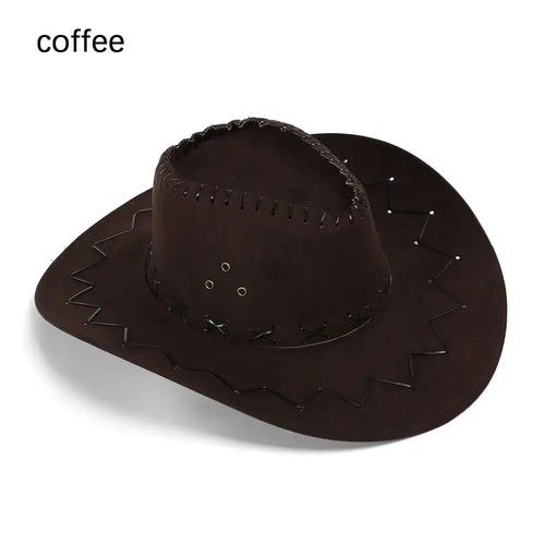 Women Men Cowboy Hat Western Suede Cowgirl Hats Fashion West Fancy Dress Party