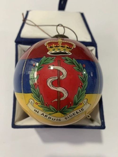 Amazing and Unique Royal Army Medical Corps (RAMC) Glass Commemorative Bauble