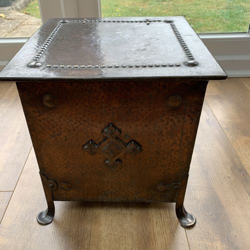 Antique Copper Coal Bin — image 2