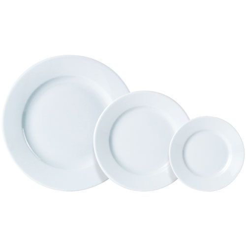 6x Porcelite Wide Rim Dessert. Dinner   Plate 9""/ 23cm for Restaurant, Hotel — image 1