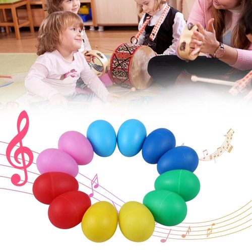 12Pcs Egg Shakers Musical Instruments Percussion Egg for Kids Toy Plastic Easte — image 2
