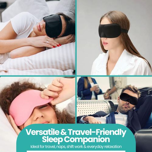 Eye Cover Sleeping Mask 3D Soft Padded Eye Mask Blackout Night Travel Blindfold — image 12