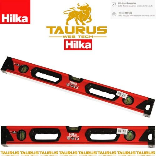 24" HILKA 610mm Spirit Level Aluminium Frame Shock Proof Vertical Hori DIY Vial