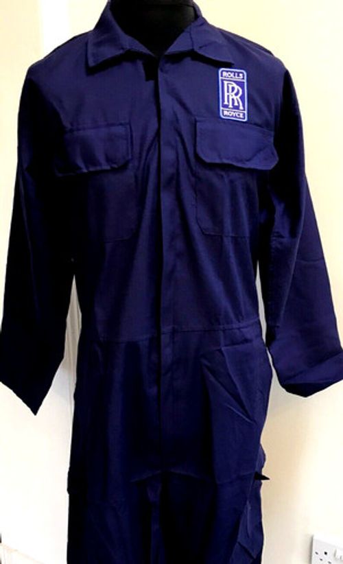 Rolls Royce Badged Zip Front Navy Boiler Suit Overalls Size XXXL 53-54" Chest