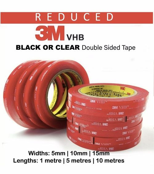 DOUBLE SIDED TAPE 3M Extra Strong, Heavy Duty Adhesive Sticky Tape Black Clear — image 4