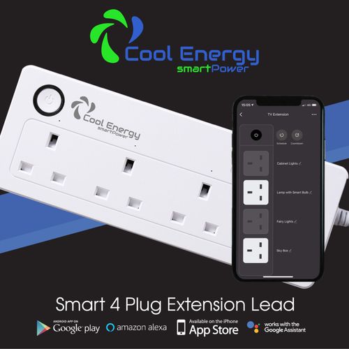 Smart Home 2m 4 Socket / 4 USB Extension Lead UK Plug WiFi Alexa Google Control — image 5