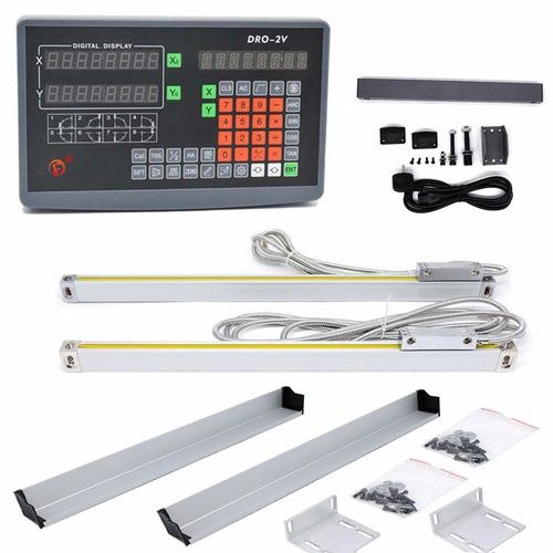 10" & 40" Linear Scale 2Axis DRO Digital Readout Glass Scales Milling Lathe,