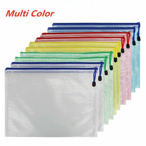 A4 Plastic Waterproof Document Wallets Files Folder Zip Lock Bags Pouch Office — image 18