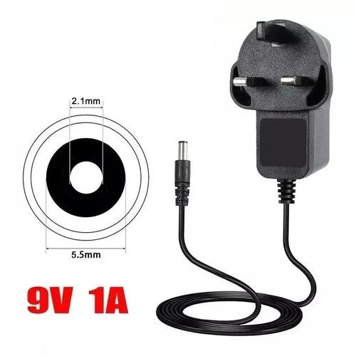 9V Power Supply UK 9v Adaptor 9v Charger 9 Volt Power Supply UK 9V 1A AC/DC PLUG