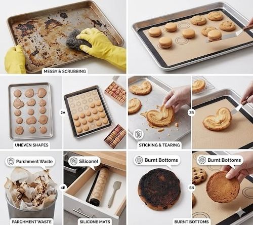 Silicone Macaron Baking Mat, Non Stick Reusable Baking Sheet Liner — image 3