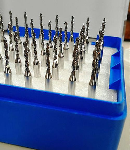50x Φ0.1mm ~ 3.175mm Carbide Micro Drill Bits CNC PCB Dremel Portable 1/8" Shank — image 4