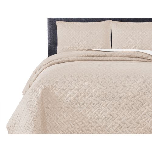 3 Pcs Quilted Reversible Bedspread Bed Throw Single Double King Size Bedding Set — image 5