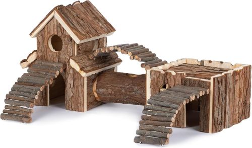 Petlicity Wooden Hamster Playground – Natural Cedar Climbing & Hiding Toy — image 1