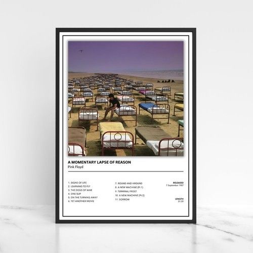 Pink Floyd Album Cover Print Collection Classic Rock Music Wall Art Poster