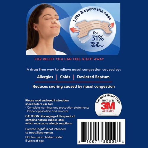 Breathe Right Nasal Strips Extra Strength Tan Nasal Strips, stop Snoring — image 7