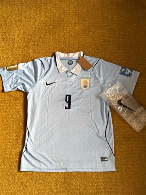 Nike Uruguay Away Football Shirt Nunez 9 Dri-FIT Blue Short Sleeve XL