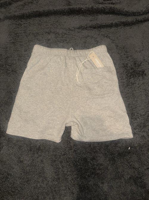 Essentials Men’s Grey Fleece Cotton Sweat Shorts Logo Drawstring Elastic S — image 6