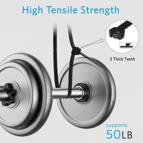 Zip Ties 12 Inch Black 1200 Count Nylon Cable Ties 50lb Strength — image 5